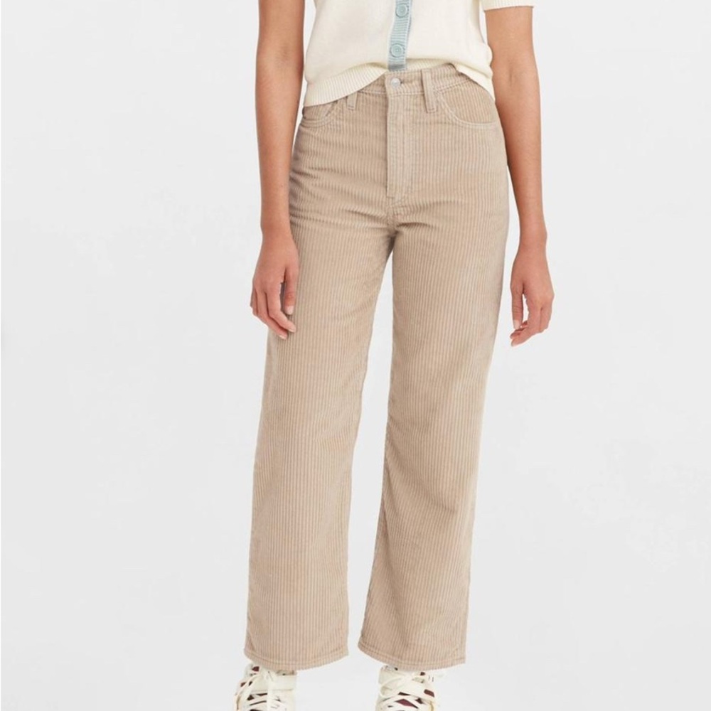 Levi’s ribcage straight ankle tan corduroy